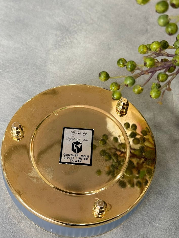 Vintage Brass & Glass Keepsake Box
