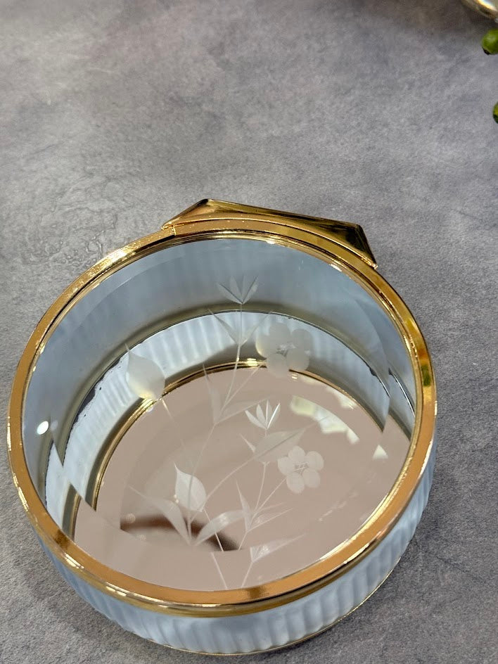 Vintage Brass & Glass Keepsake Box