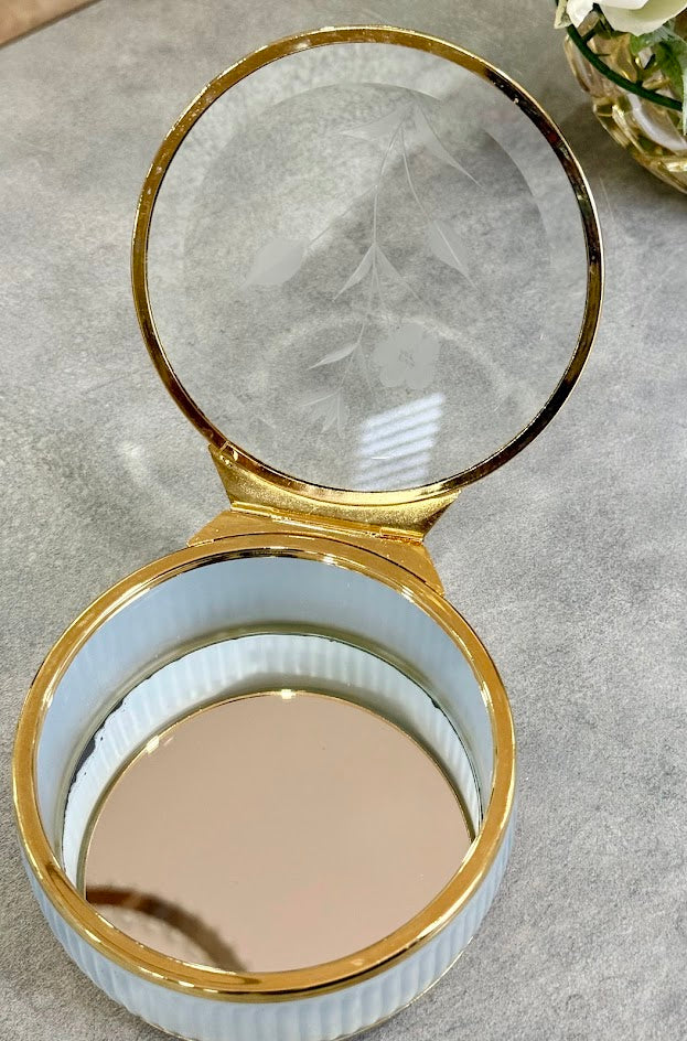 Vintage Brass & Glass Keepsake Box