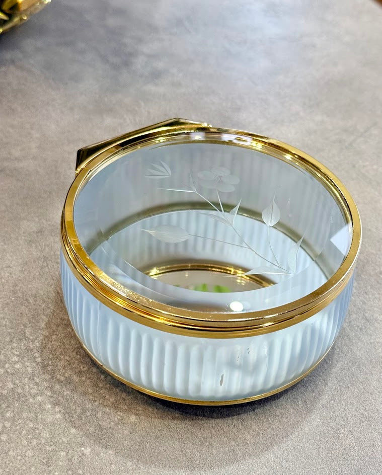 Vintage Brass & Glass Keepsake Box