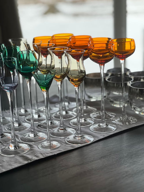 21 Jewel Tone Liqueur Glasses