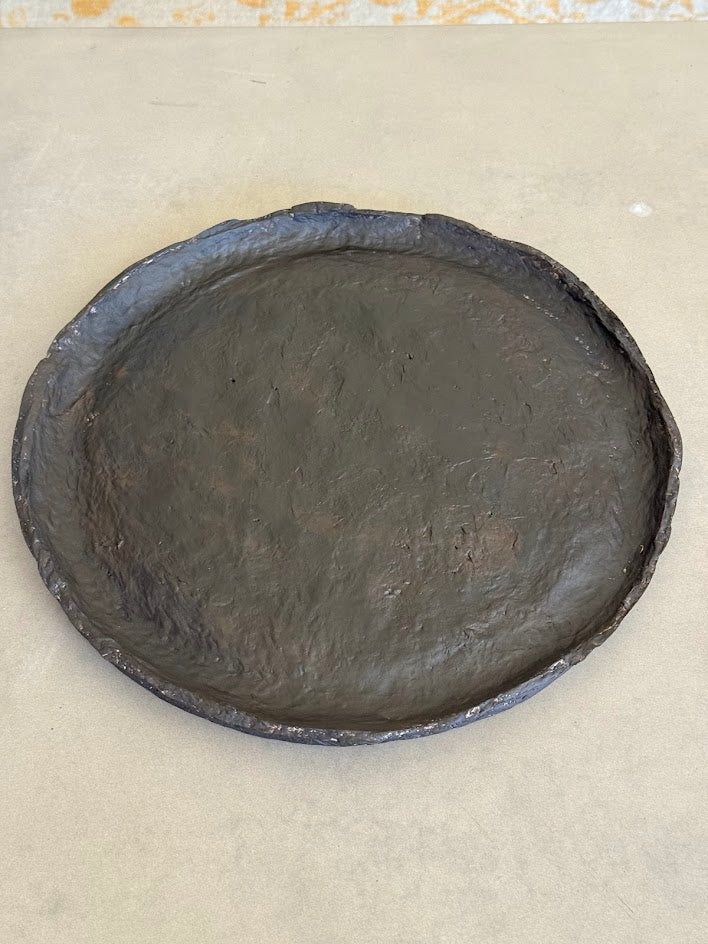 Handmade Paper Mache Styling Tray – Antique Black & Brown