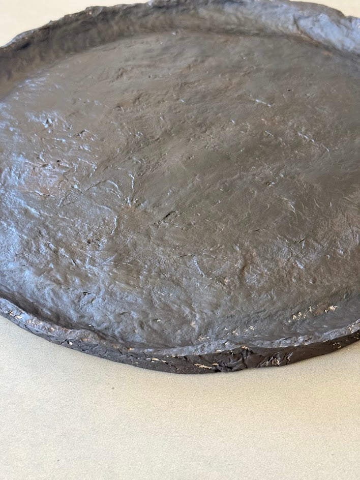 Handmade Paper Mache Styling Tray – Antique Black & Brown