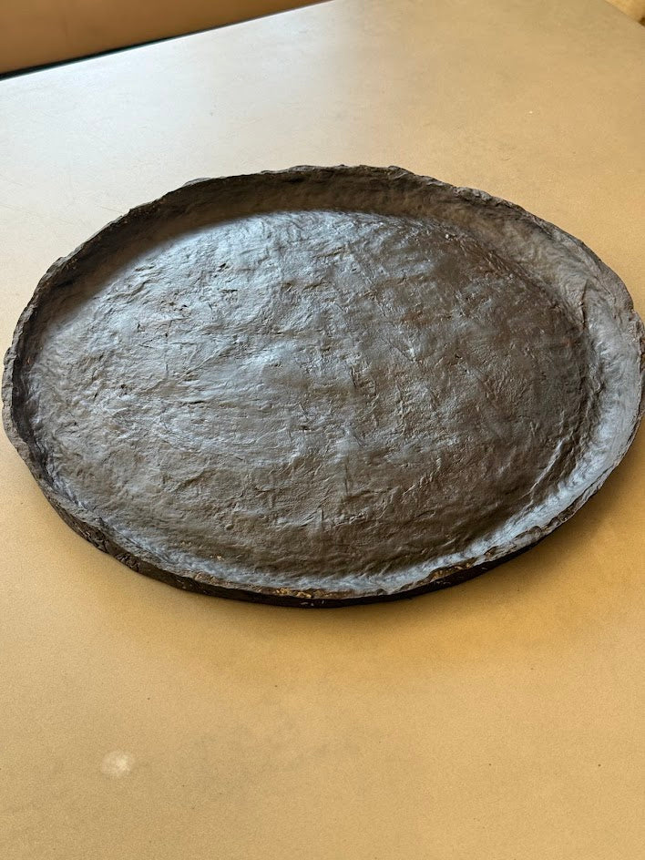 Handmade Paper Mache Styling Tray – Antique Black & Brown