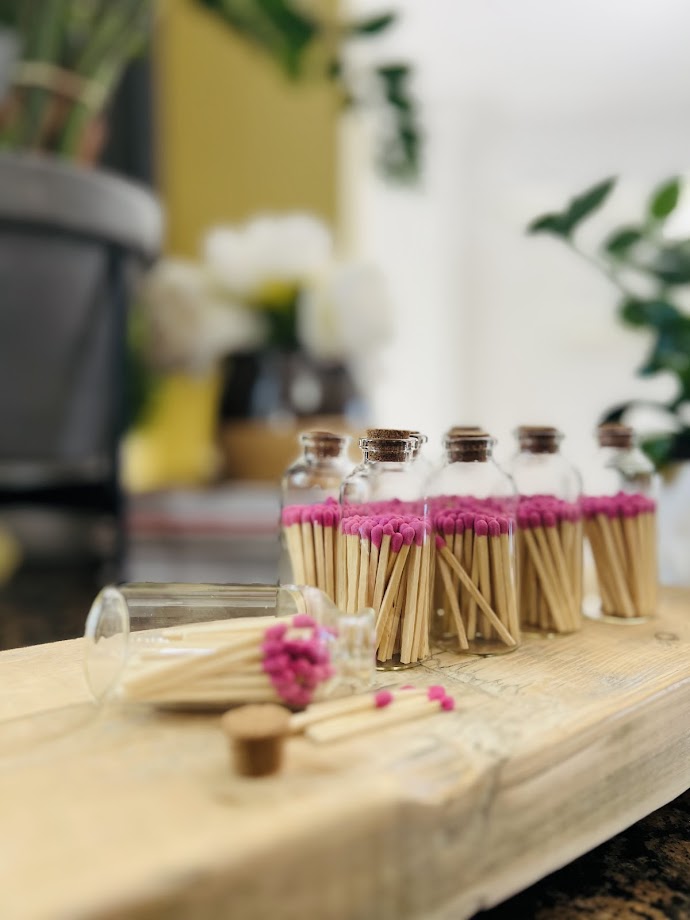 Decorative Apothecary Match Bottles