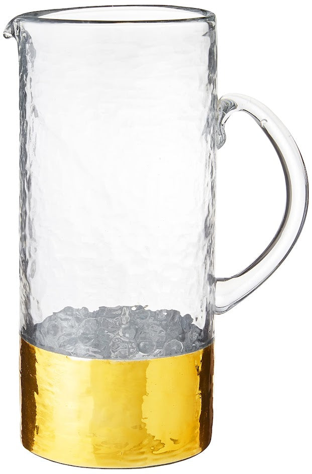 Gold Dipped Glass Pitcher