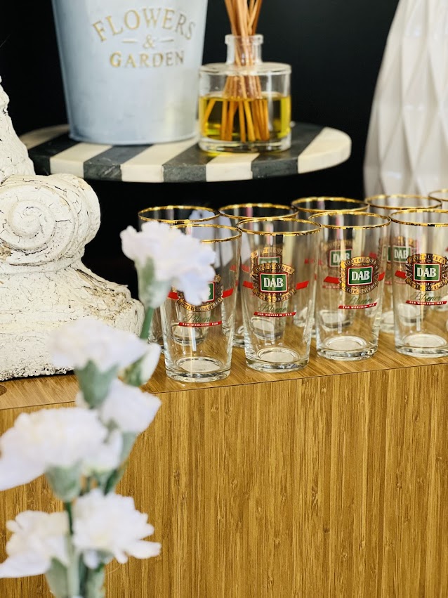 Vintage DAB German Beer Glasses - Set of 12