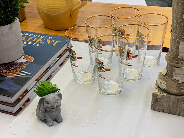Vintage DAB German Beer Glasses - Set of 12