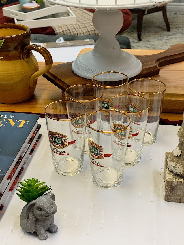 Vintage DAB German Beer Glasses - Set of 12